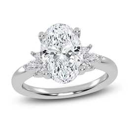 Oval-Cut Lab-Grown Diamond Engagement Ring 3-1/6 ct tw 14K White Gold