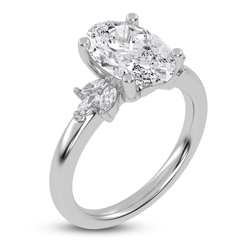 Main Image 2 of Oval-Cut Lab-Grown Diamond Engagement Ring 3-1/6 ct tw 14K White Gold