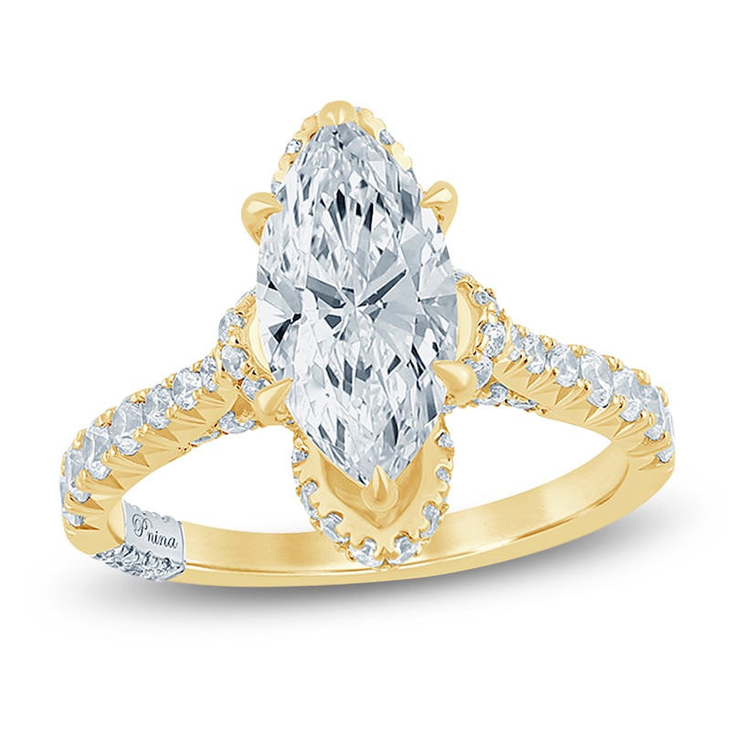 Main Image 1 of Pnina Tornai Marquise-Cut Lab-Grown Diamond Engagement Ring 3 ct tw 14K Yellow Gold