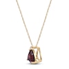Thumbnail Image 2 of Trillion-Cut Natural Garnet & Diamond Accent Necklace 10K Yellow Gold 18"