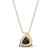 Thumbnail Image 3 of Trillion-Cut Natural Garnet & Diamond Accent Necklace 10K Yellow Gold 18"
