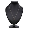 Thumbnail Image 4 of Trillion-Cut Natural Garnet & Diamond Accent Necklace 10K Yellow Gold 18"