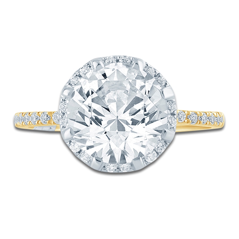 Main Image 3 of Pnina Tornai Round-Cut Lab-Grown Diamond Engagement Ring 3-1/2 ct tw 14K Yellow Gold