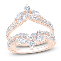 Marquise & Round-Cut Lab-Grown Diamond Enhancer Ring 1-1/3 ct tw 14K Rose Gold