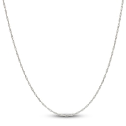 2mm Diamond-Cut Singapore Chain Necklace Solid Sterling Silver 18"