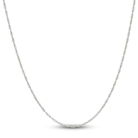 2mm Diamond-Cut Singapore Chain Necklace Solid Sterling Silver 18"