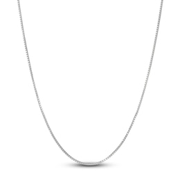 1.2mm Diamond-Cut Box Chain Necklace Solid Sterling Silver 18"
