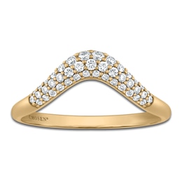Chosen Certified Diamond Stackable Contour Anniversary Ring 1/3 ct tw 14K Yellow Gold