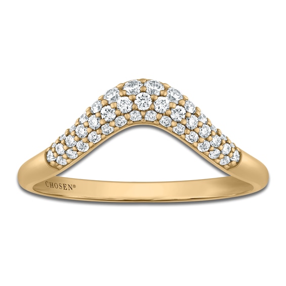 Chosen Certified Diamond Stackable Contour Anniversary Ring 1/3 ct tw 14K Yellow Gold