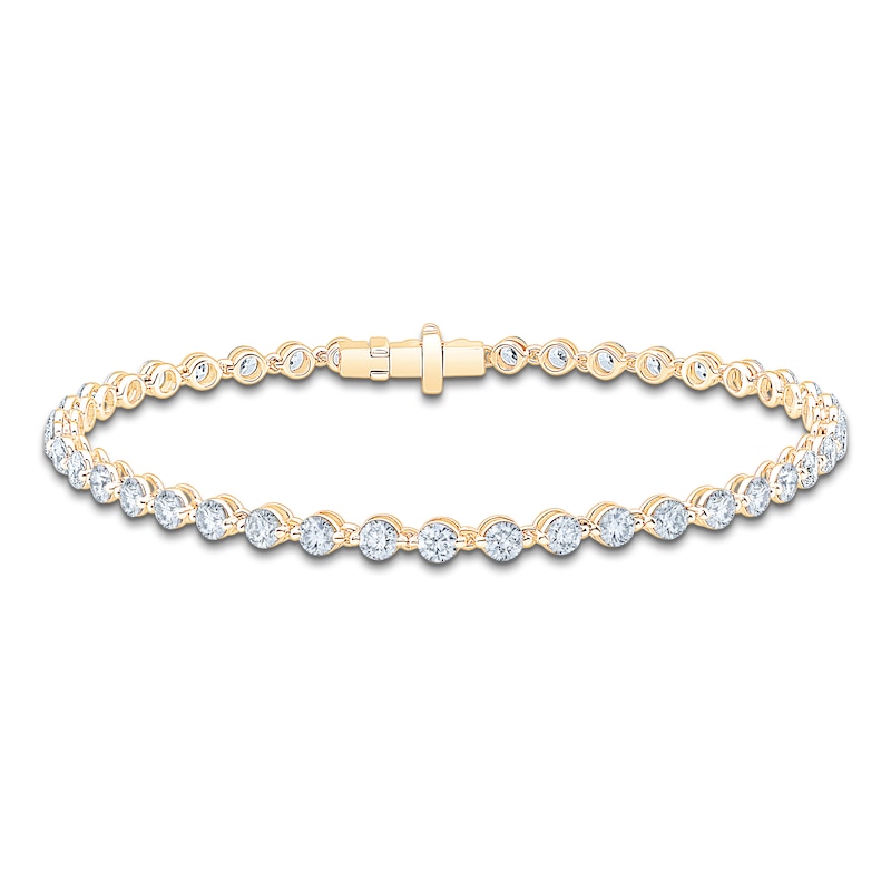 Main Image 1 of Jared Signature Lab-Grown Diamond Tennis Bracelet 4 ct tw 14K Yellow Gold 7"