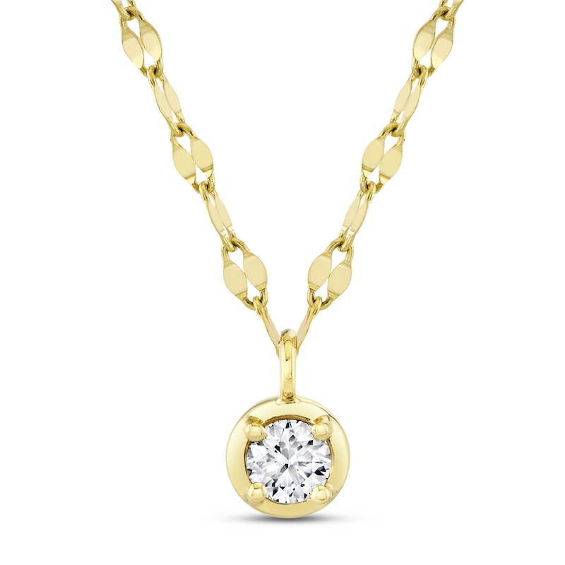 Main Image 1 of Shy Creation Diamond Solitaire Necklace 1/5 ct tw 14K Yellow Gold 18" SC55029705