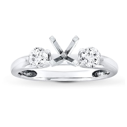 Diamond Engagement Ring Setting 1/2 ct tw Round 18K White Gold