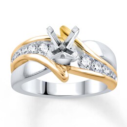 Diamond Ring Setting 1/2 ct tw Round-cut 14K Two-Tone Gold