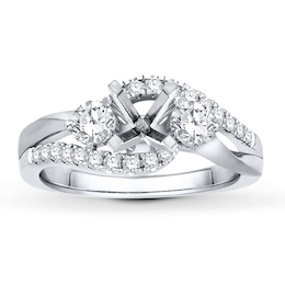 Colorless Diamond Ring Setting 5/8 ct tw 14K White Gold