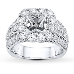 Diamond Engagement Ring Setting 2 ct tw Round 18K White Gold