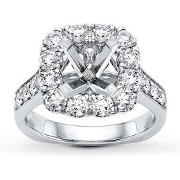 Diamond Engagement Ring Setting 1-3/8 ct tw Round 18K White Gold