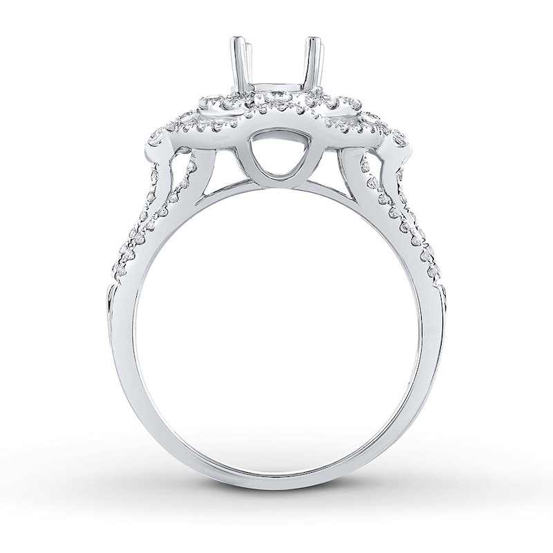 Diamond Engagement Ring Setting 3/4 carat tw Round 14K White Gold