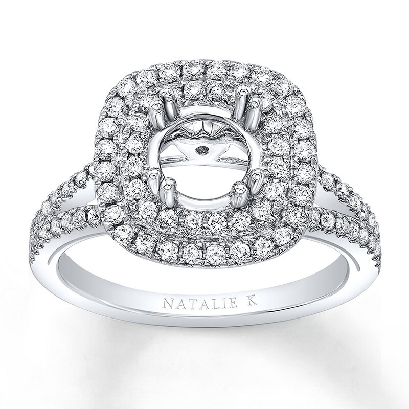 Natalie K Ring Setting 3/4 ct tw Diamonds 14K White Gold