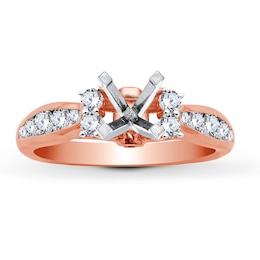 Hearts Desire Ring Setting 3/4 ct tw Diamonds 18K Rose Gold