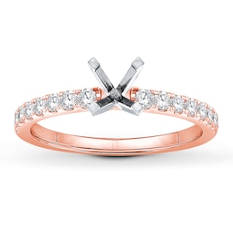 Colorless Diamond Ring Setting 3/8 carat tw Round 14K Rose Gold