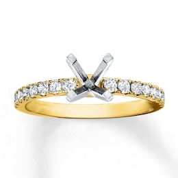 Diamond Ring Setting 3/8 ct tw Round-cut 14K Yellow Gold