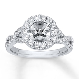 Colorless Diamond Ring Setting 3/4 ct tw Round 14K White Gold