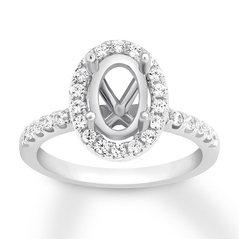 Diamond Ring Setting 1/2 carat tw Round 14K White Gold