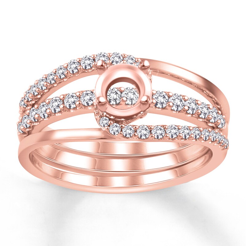 Diamond Bridal Setting 1/2 ct tw Round-cut 14K Rose Gold