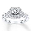 Thumbnail Image 0 of Diamond Ring Setting 3/4 ct tw Round/Baguette 14K White Gold