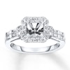 Thumbnail Image 1 of Diamond Ring Setting 3/4 ct tw Round/Baguette 14K White Gold