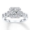 Thumbnail Image 3 of Diamond Ring Setting 3/4 ct tw Round/Baguette 14K White Gold
