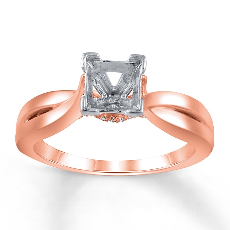 Diamond Ring Setting 1/15 ct tw Round-cut 14K Rose Gold