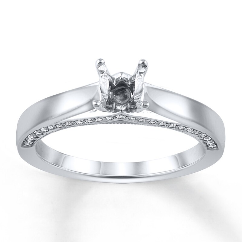 Diamond Ring Setting 1/4 ct tw Round-cut 14K White Gold
