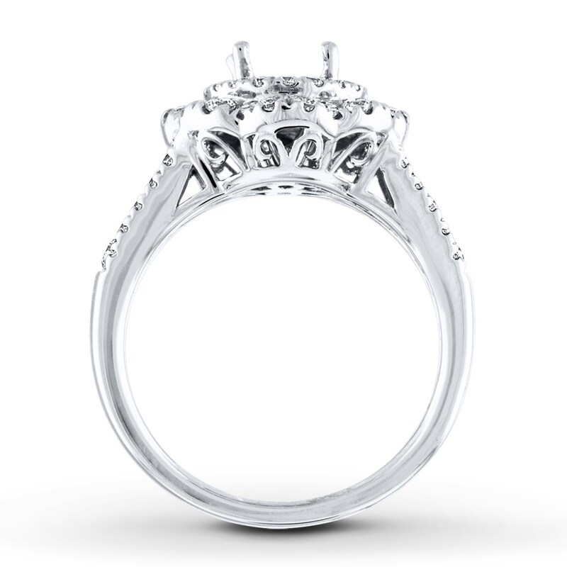 Diamond Ring Setting 3/4 ct tw Round-cut 14K White Gold