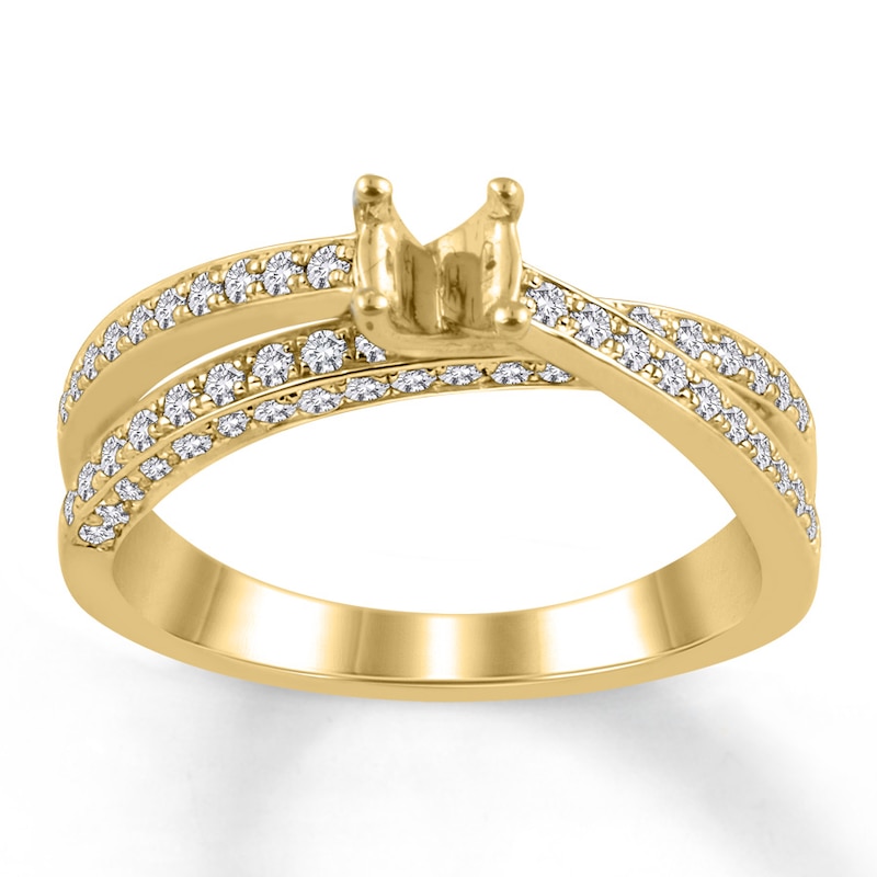 Diamond Ring Setting 3/4 ct tw Round-cut 14K Yellow Gold