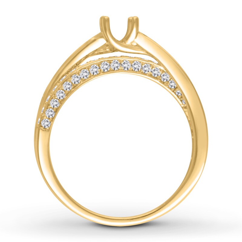 Diamond Ring Setting 3/4 ct tw Round-cut 14K Yellow Gold