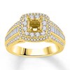 Diamond Ring Setting 1 ct tw Round/Baguette 14K Yellow Gold