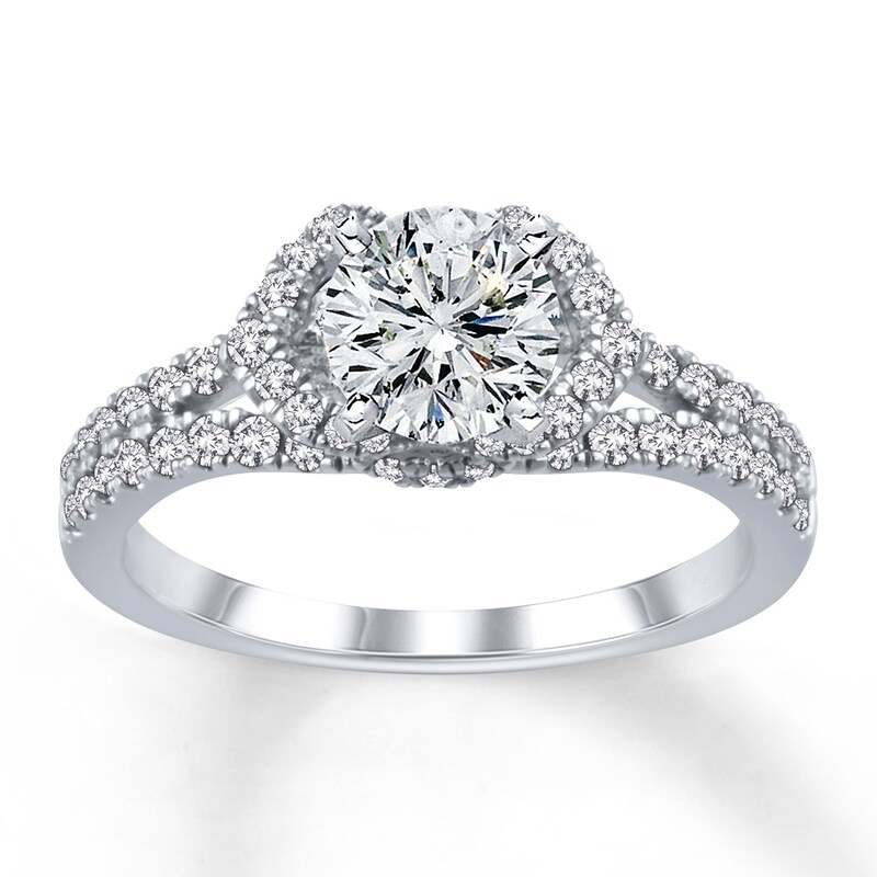 Diamond Ring Setting 1/2 ct tw Round-cut 14K White Gold