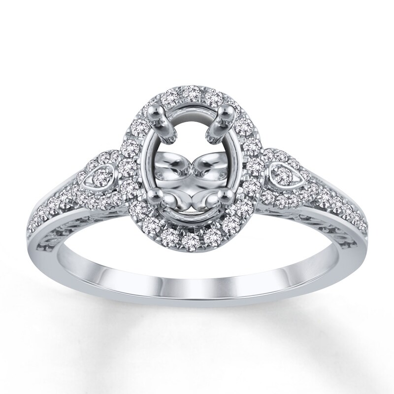 Diamond Ring Setting 1/3 ct tw Round-cut 14K White Gold