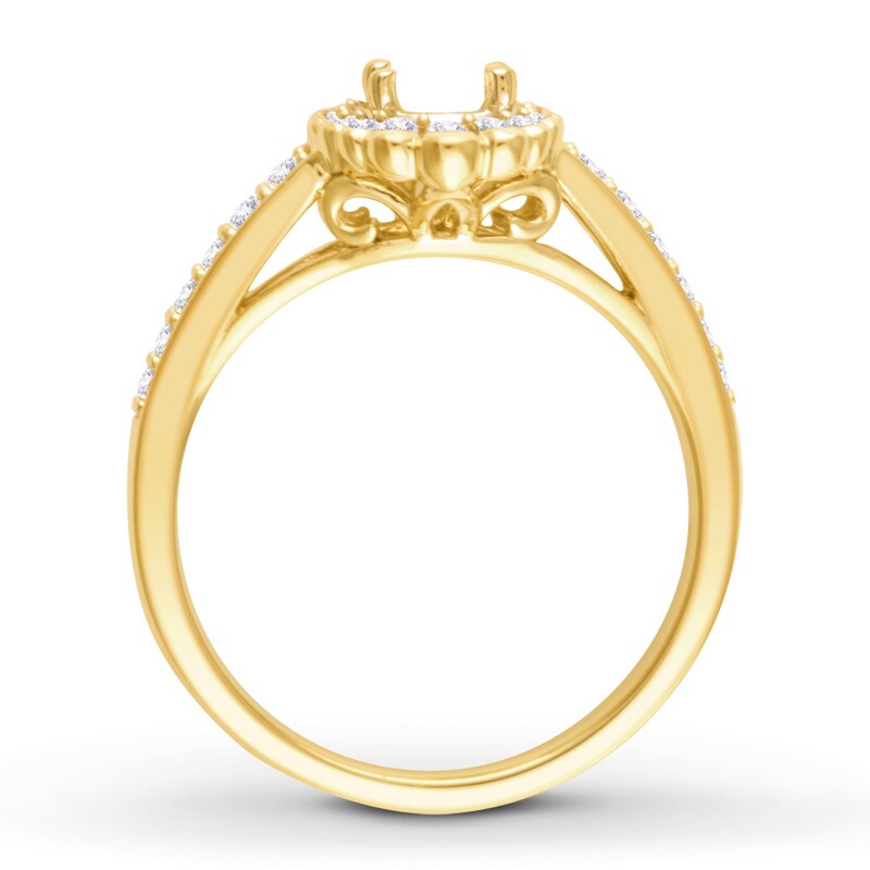 Diamond Ring Setting 1/3 ct tw Round-cut 14K Yellow Gold