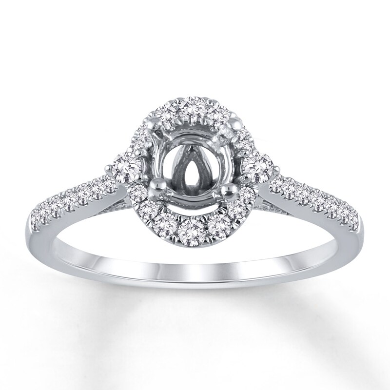 Diamond Ring Setting 1/3 ct tw Round-cut 14K White Gold