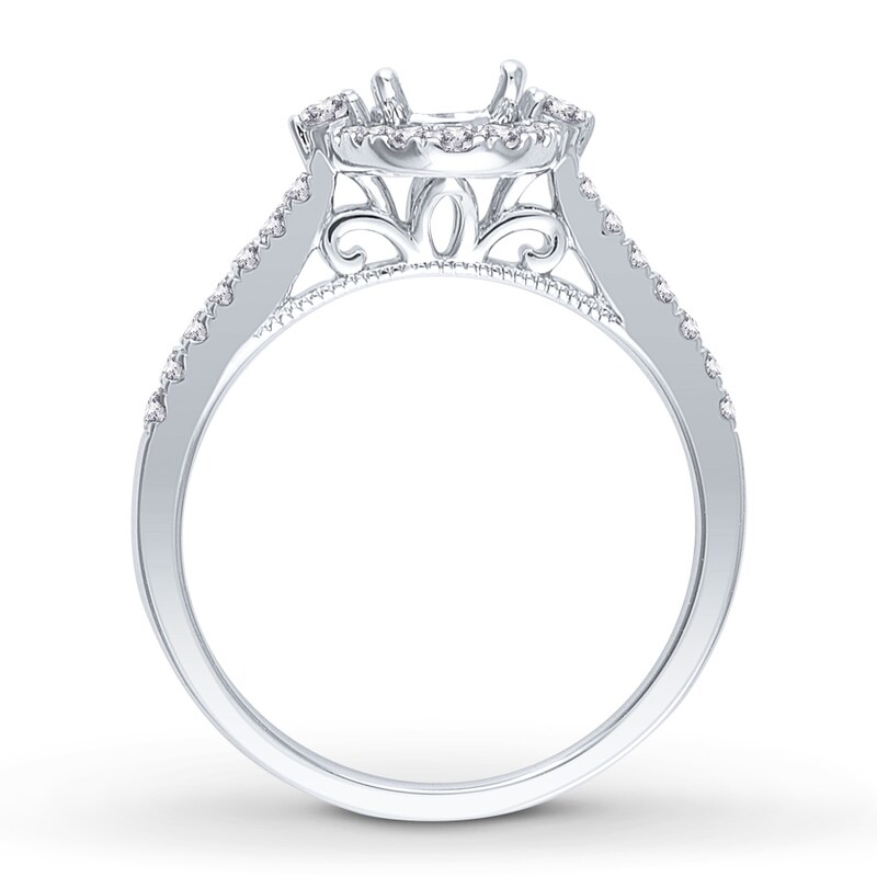 Diamond Ring Setting 1/3 ct tw Round-cut 14K White Gold