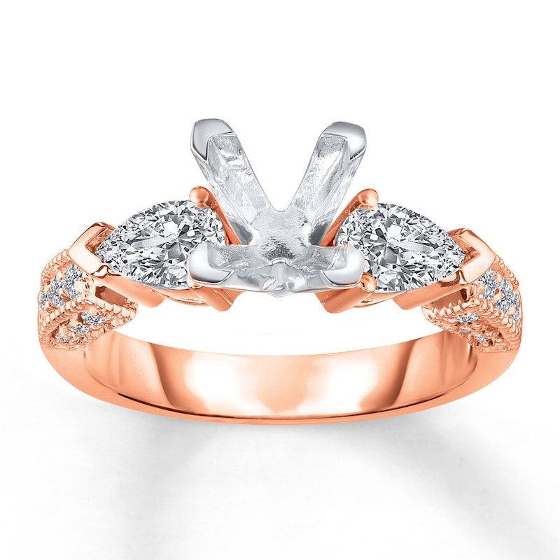 Diamond Ring Setting 1-1/5 ct tw Pear-shaped 14K Rose Gold