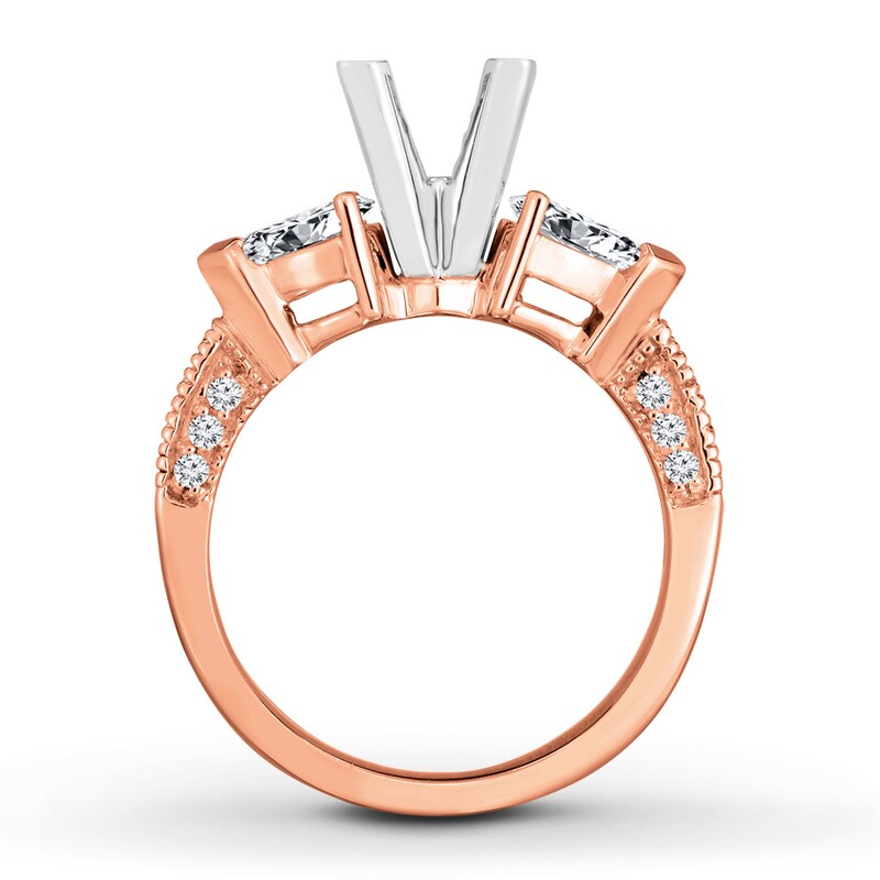 Diamond Ring Setting 1-1/5 ct tw Pear-shaped 14K Rose Gold