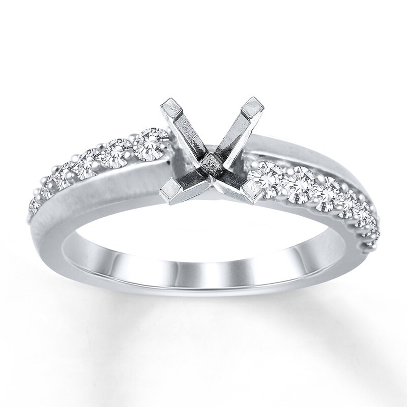 Diamond Ring Setting 3/8 ct tw Round-cut 14K White Gold