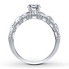 Thumbnail Image 2 of Diamond Ring Setting 3/8 ct tw Round/Baguette 14K White Gold