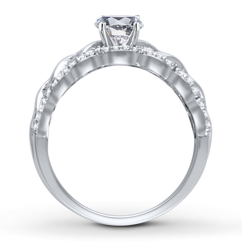 Main Image 2 of Diamond Ring Setting 3/8 ct tw Round/Baguette 14K White Gold