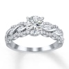 Thumbnail Image 2 of Diamond Ring Setting 3/8 ct tw Round/Baguette 14K White Gold