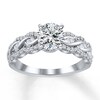 Thumbnail Image 3 of Diamond Ring Setting 3/8 ct tw Round/Baguette 14K White Gold