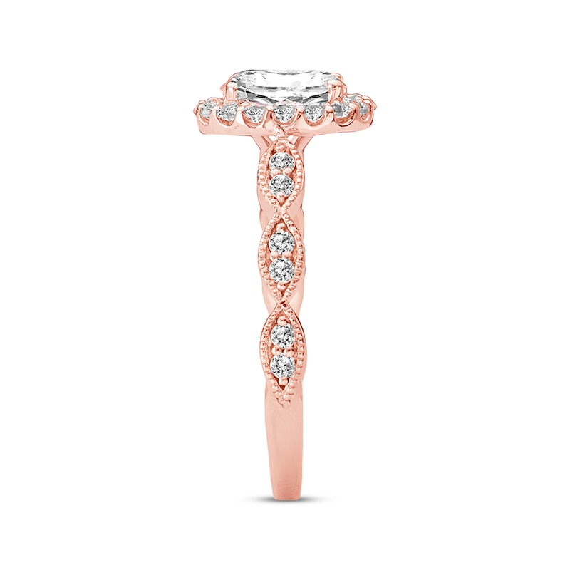 Main Image 2 of Diamond Ring Setting 1/3 carat tw Oval 14K Rose Gold